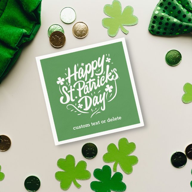 Serviette En Papier Happy Jour de la Saint Patrick Party Custom Shamro (Créateur téléchargé)