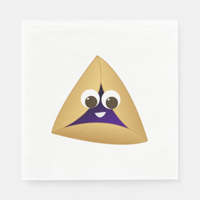 Serviette En Papier Happy Kawaii Prune Hamentashen (Devant)