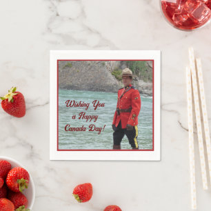 Serviette En Papier Happy Mountie Happy Canada Day Funny Photo
