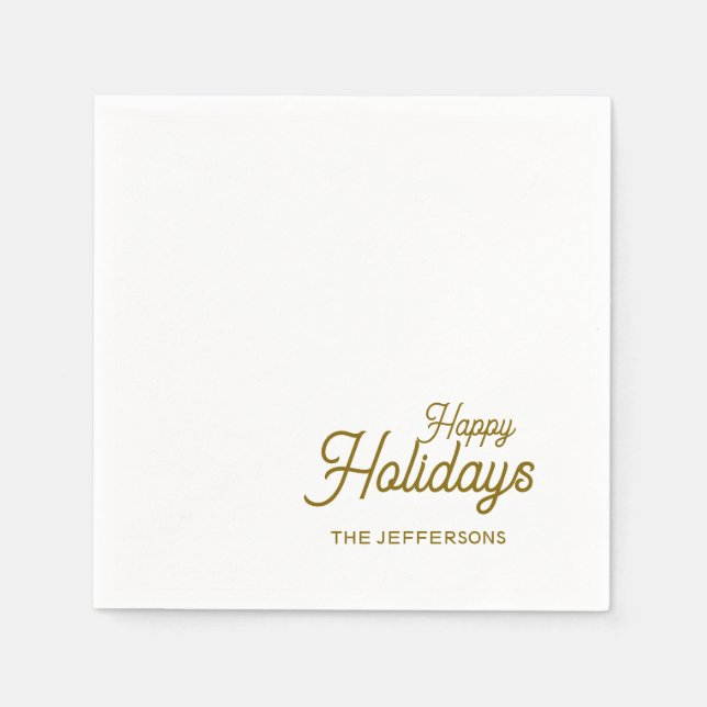 Serviette En Papier Happy New Year Merry Christmas Seasonal Family (Devant)