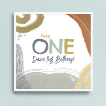 Happy One First Birthday boy Papier Napkin