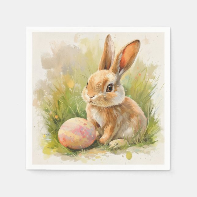 Serviette En Papier Happy Pâques Papier Napkin (Devant)