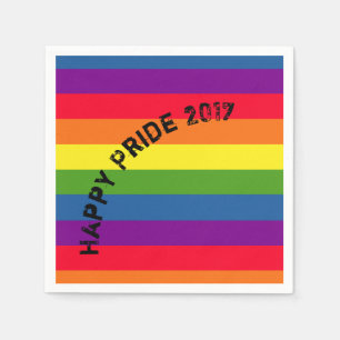 Serviette En Papier Happy Pride LGBTQ Rainbow Celebration Texte person