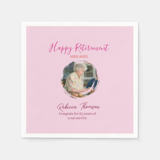 Serviette En Papier Happy retirement year name circle photo retired