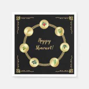 Serviette En Papier Happy SHAVUOT ornement décoratif sept espèces