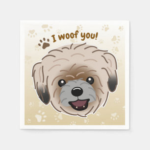 Serviette En Papier Happy Shih Tzu Amoureux des chiens I Woof You Paws
