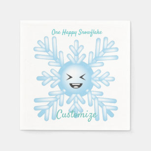 Serviette En Papier Happy Snowflake Emoticon Thunder_Cove