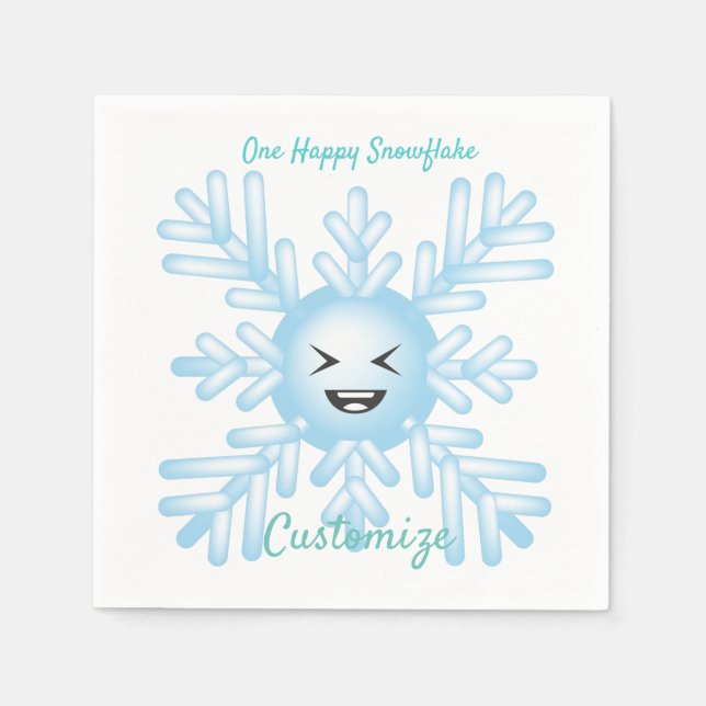 Serviette En Papier Happy Snowflake Emoticon Thunder_Cove (Devant)