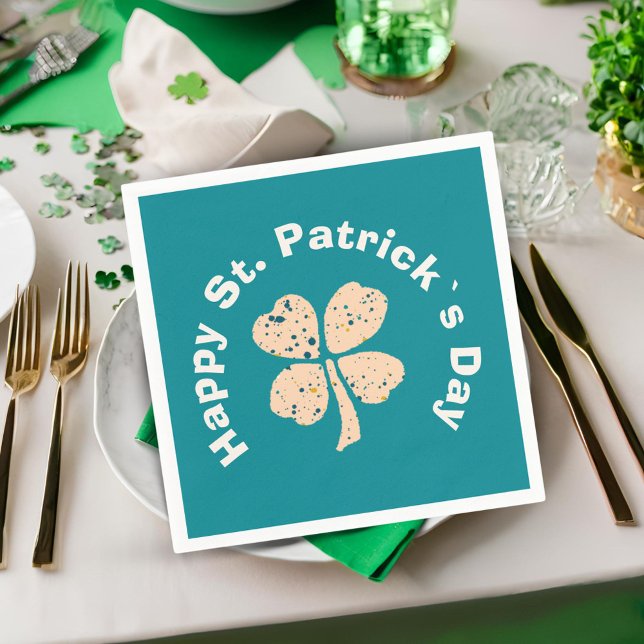 Serviette En Papier Happy St. Patrick`s Day Shamrock Clover (Créateur téléchargé)