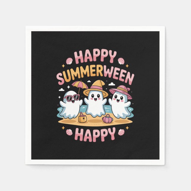 Serviette En Papier Happy Summerween Summer Halloween Meme (Devant)
