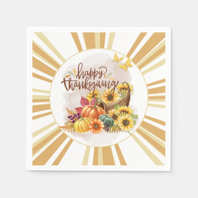 Serviette En Papier Happy Thanksgiving (Devant)