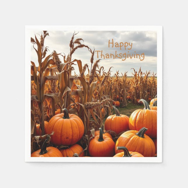 Serviette En Papier Happy Thanksgiving (Devant)