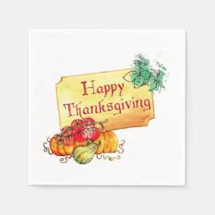 Serviette En Papier Happy Thanksgiving