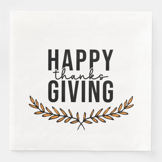 Serviette En Papier Happy Thanksgiving (Devant)