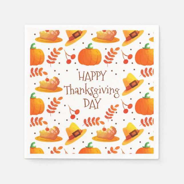 Serviette En Papier Happy Thanksgiving (Devant)
