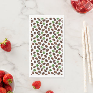Serviette En Papier Haricots de café irlandais et trèfles design amusa