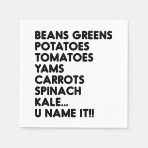 Serviette En Papier Haricots verts pommes de terre U Nom It Vegan Than