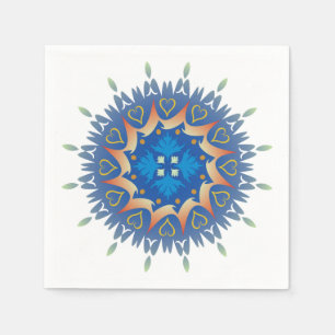 Serviette En Papier Harmonie colorée Mandala Energy Wheel Flower