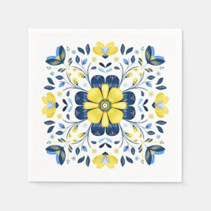 Serviette En Papier Harmonie des fleurs d'or