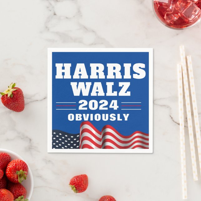 Serviette En Papier Harris Walz 2024 | Évidemment (En situation)