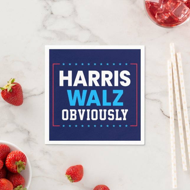 Serviette En Papier Harris Walz 2024 Évidemment (En situation)