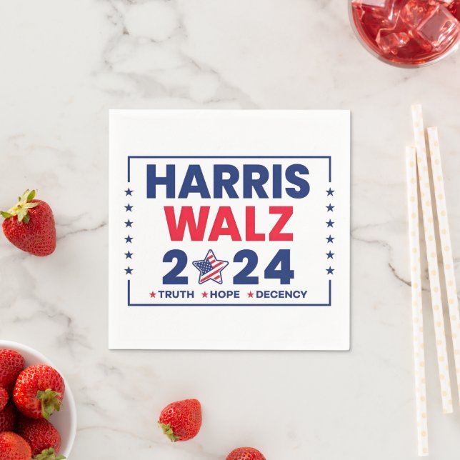 Serviette En Papier Harris Walz 2024 | Harris Walz (En situation)