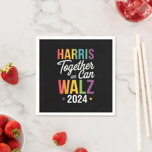 Serviette En Papier Harris Walz 2024 Kamala Ensemble Nous Pouvons LGBT