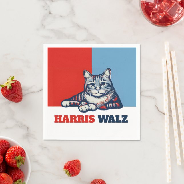 Serviette En Papier Harris Walz 2024 Manifestement Chat (En situation)