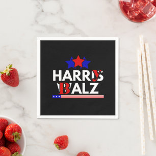 Serviette En Papier Harris Walz 24 Harry Balz 2024 Meme Democratics