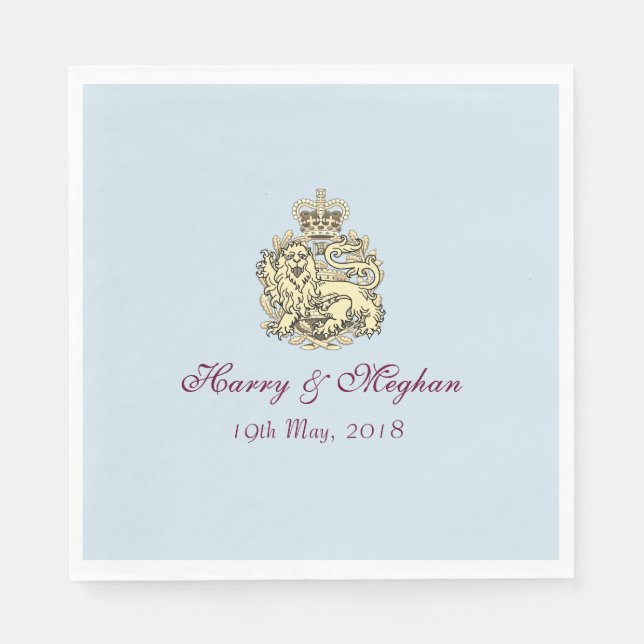 Serviette En Papier Harry Meghan Posh Serviettes de mariée royale (Devant)