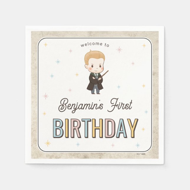 Serviette En Papier Harry Potter Chibi Draco Malfoy Magicien Anniversa (Devant)
