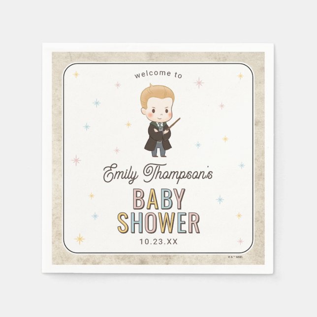 Serviette En Papier Harry Potter Chibi Draco Malfoy Wizard Baby Shower (Devant)