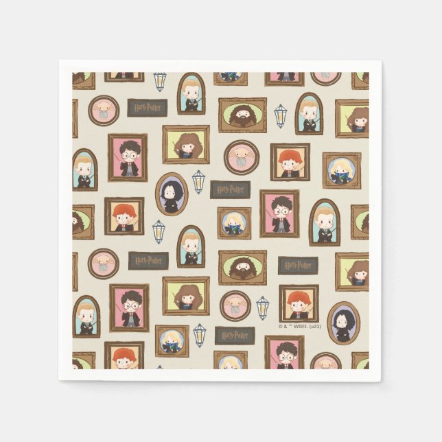 Serviette En Papier HARRY POTTER™ Chibi Image Frame Motif (Devant)