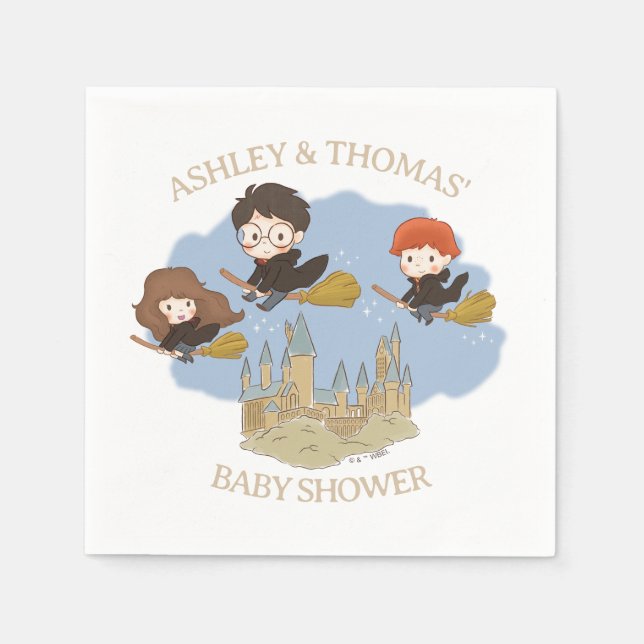 Serviette En Papier Harry Potter et Hogwarts Baby Shower Magique (Devant)