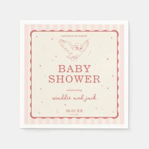Serviette En Papier Harry Potter Hedwig Rayure Rose Baby Shower