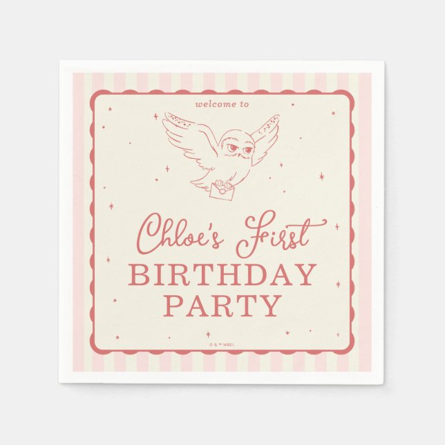 Serviette En Papier Harry Potter Hedwig Rose Magique Anniversaire (Devant)