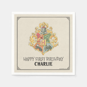Serviette En Papier Harry Potter Hogwarts Crest First Birthday