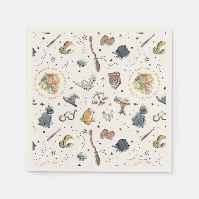 Serviette En Papier Harry Potter Icons Pattern - Birthday (Devant)