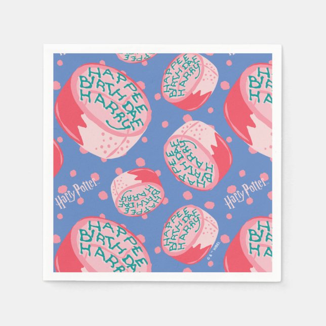 Serviette En Papier HARRY POTTER™ Motif de gâteau d'anniversaire (Devant)