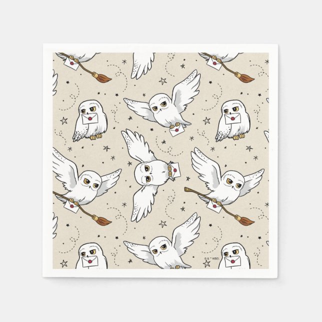 Serviette En Papier Harry Potter | Motif Hedwig - Baby Shower (Devant)
