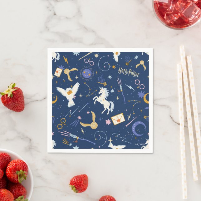 Serviette En Papier HARRY POTTER™ Motif Iconique du Solstice d'Été (En situation)