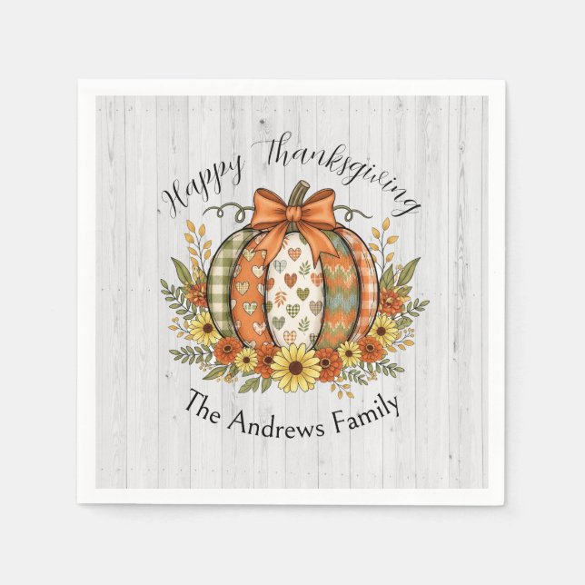 Serviette En Papier Harvest Grace Thanksgiving  (Devant)