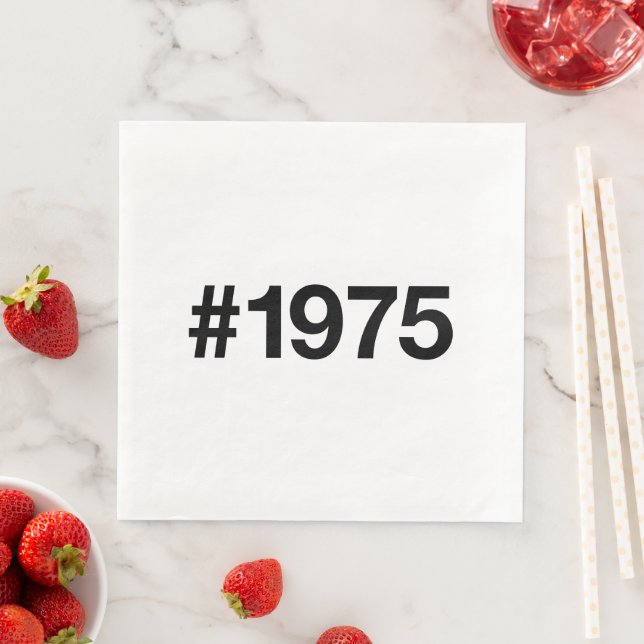 Serviette En Papier Hashtag 1975 50 Anniversaire (En situation)
