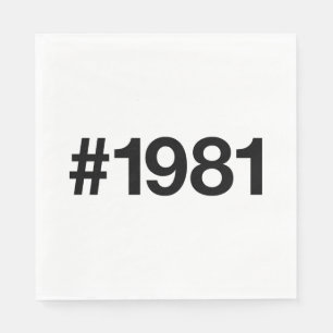 Serviette En Papier Hashtag 1981 44 Anniversaire