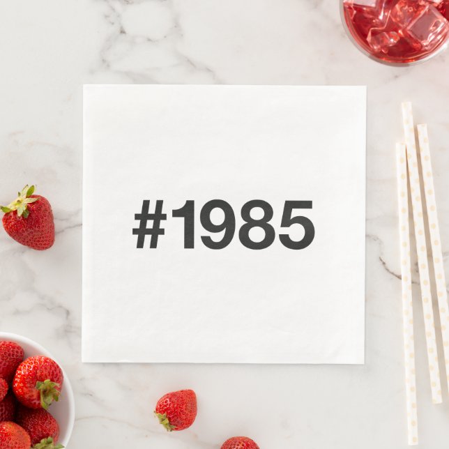 Serviette En Papier Hashtag 1985 40 Anniversaire (En situation)