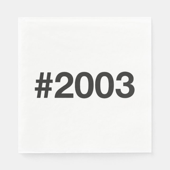 Serviette En Papier Hashtag 22 Anniversaire 2003 (Devant)
