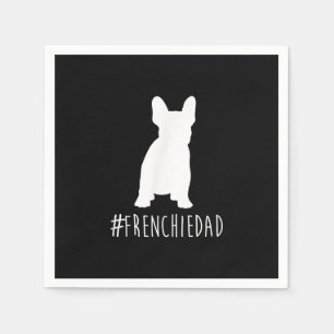 Serviette En Papier hashtag frenchie dad   cadeau de papa bulldog