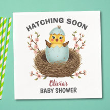 Hatching Bientôt mignon Baby shower de poussins