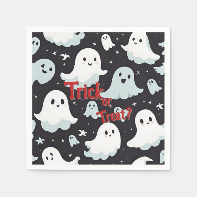 Serviette En Papier Hauned House Trick Treat Halloween (Devant)