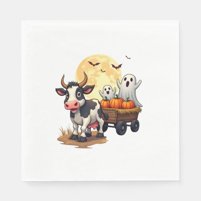 Serviette En Papier Haunted Hayride Cow (Devant)